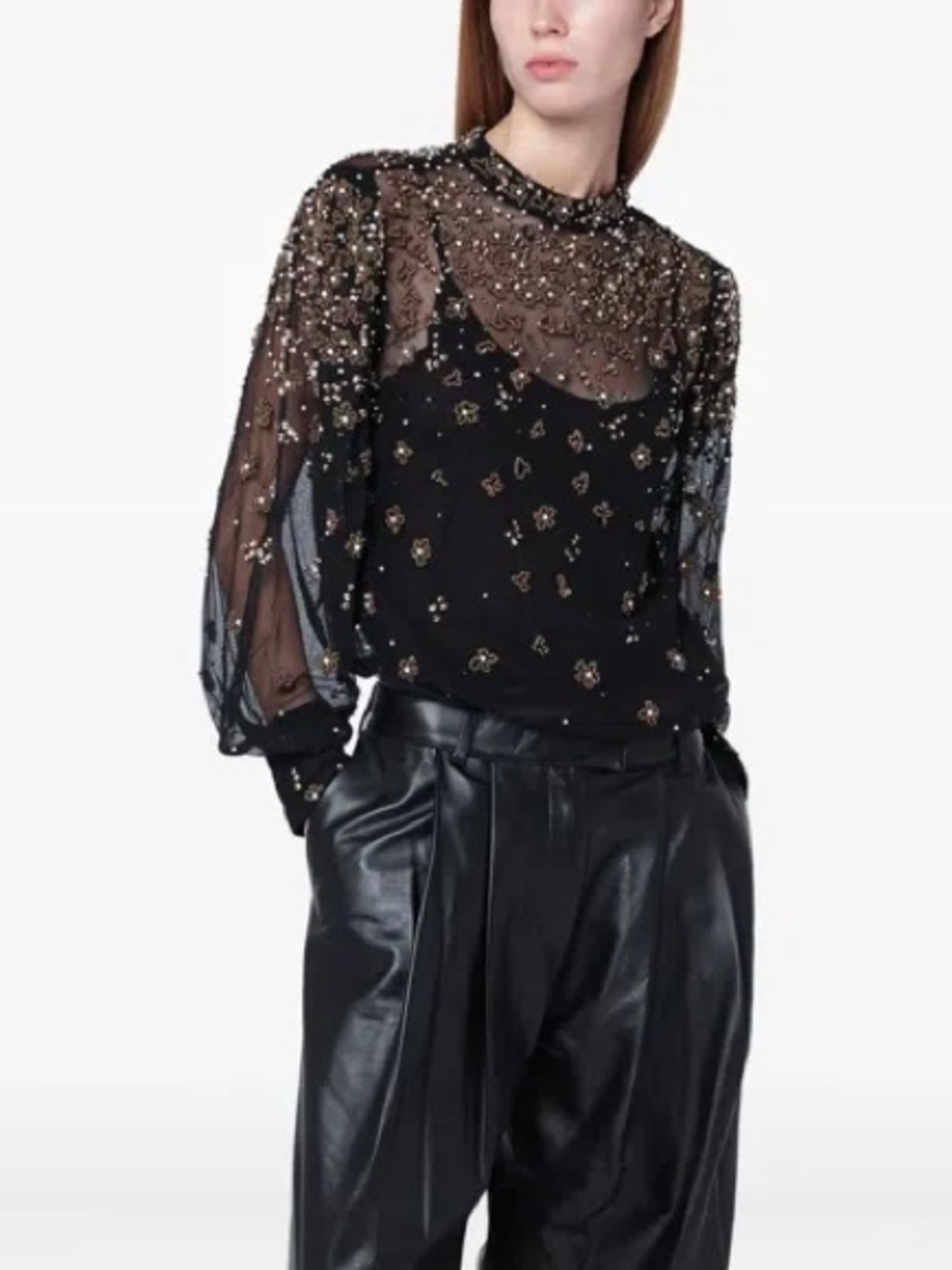FARM RIO Embroidered Bubble Tulle Blouse NWT Size XL - Picture 2 of 7